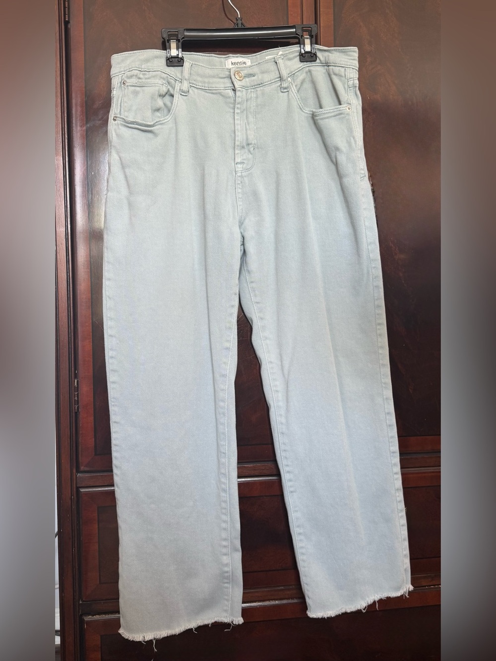 Kensie Jeans VintageLuxe The Slim Light Blue Ankle Jeans Mildly Distressed 10/30